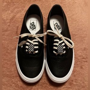 Black leather vans size 9.5